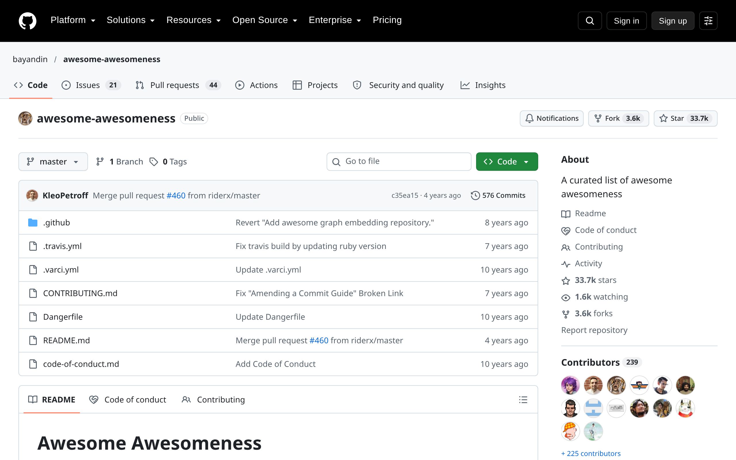 Homepage of Awesome Awesomeness