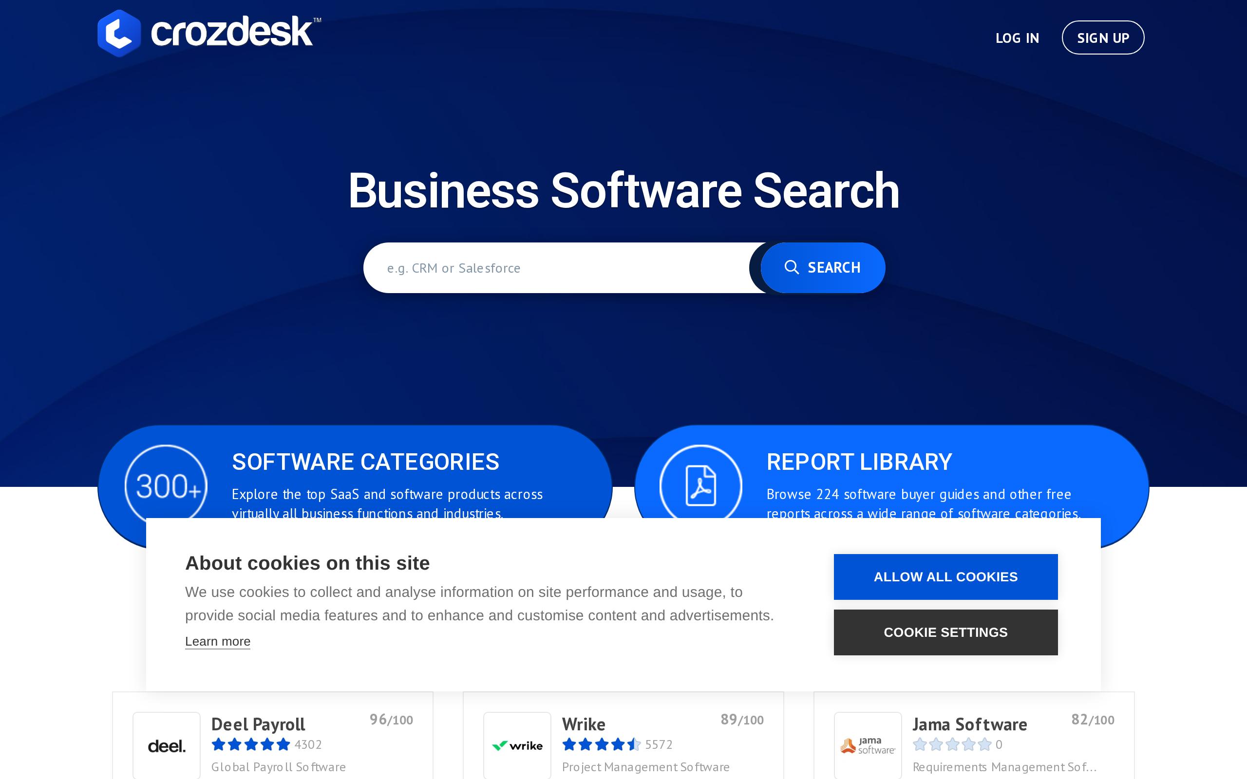 Homepage of Crozdesk