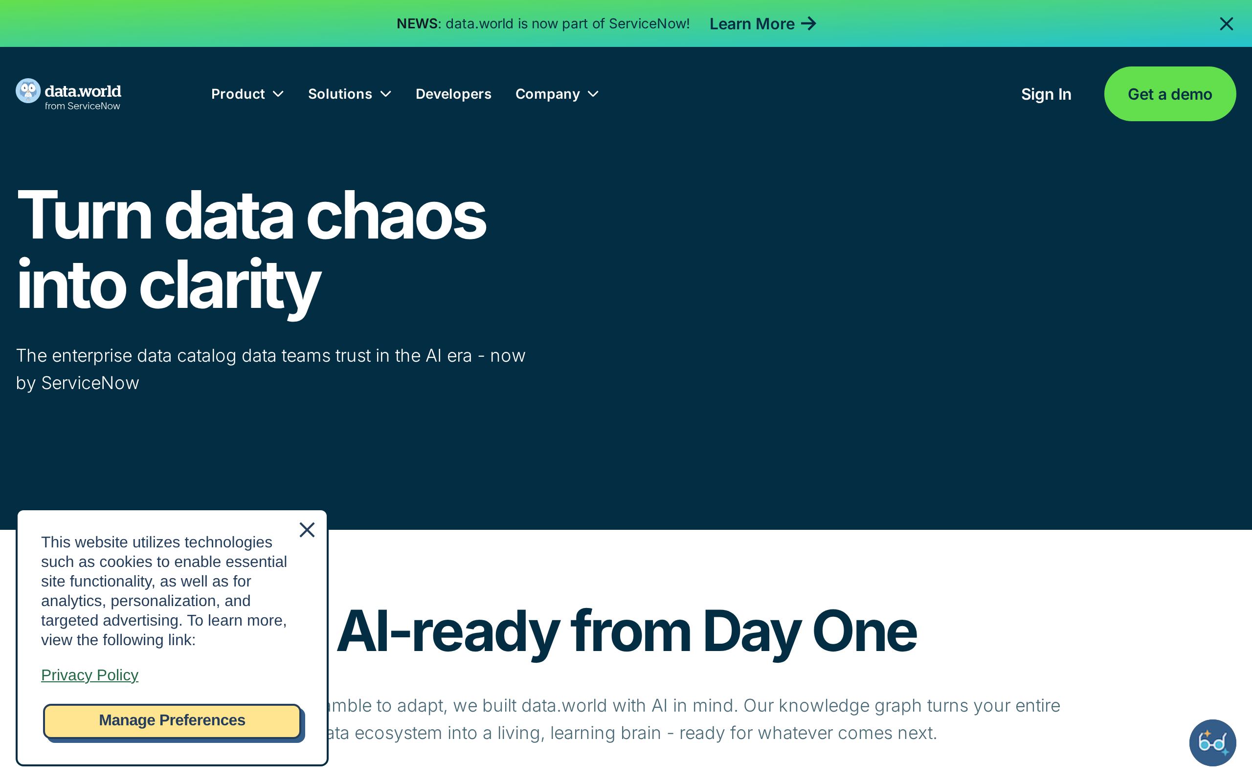 Homepage of data.world