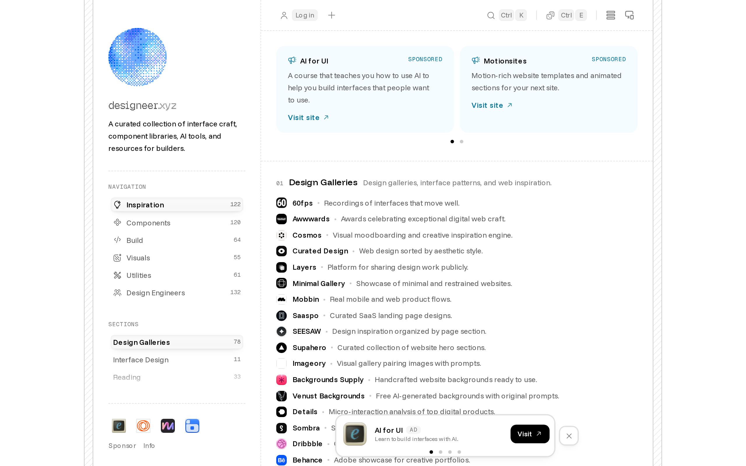 Homepage of designeer