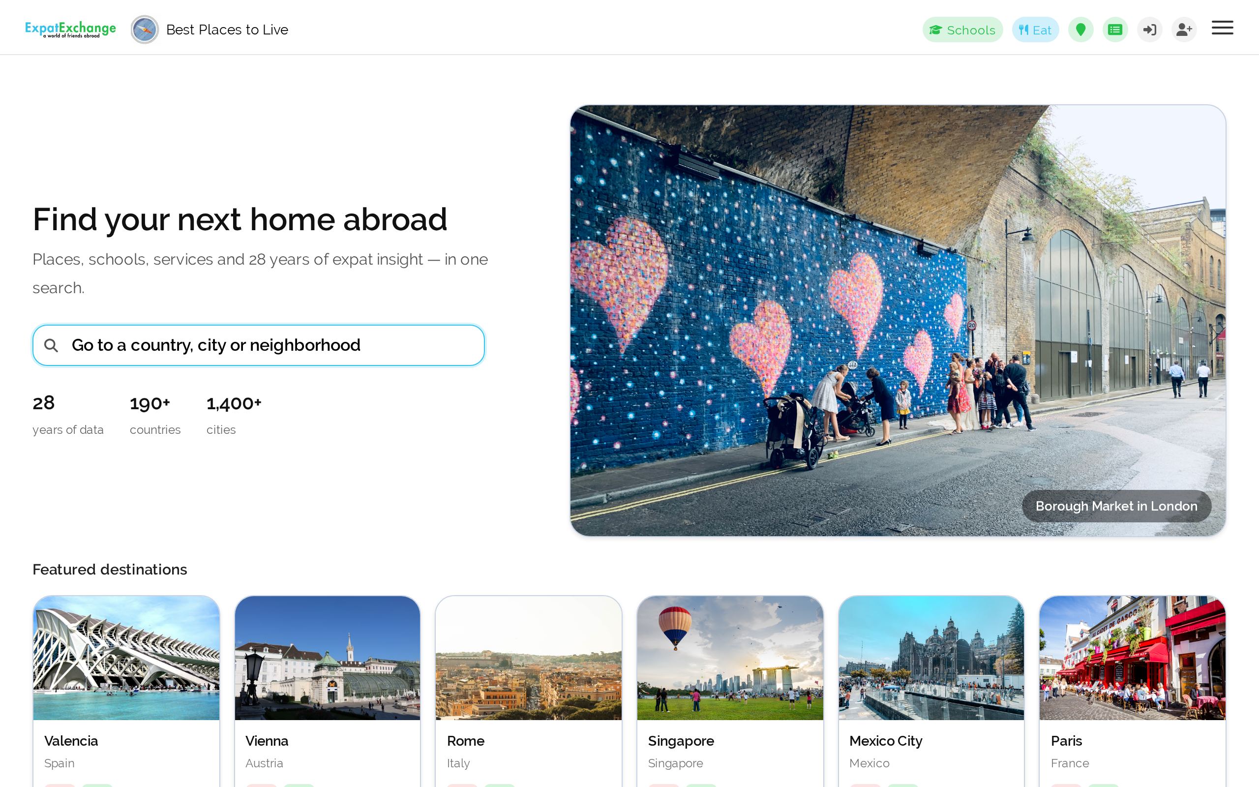 Homepage of Expat Exchange