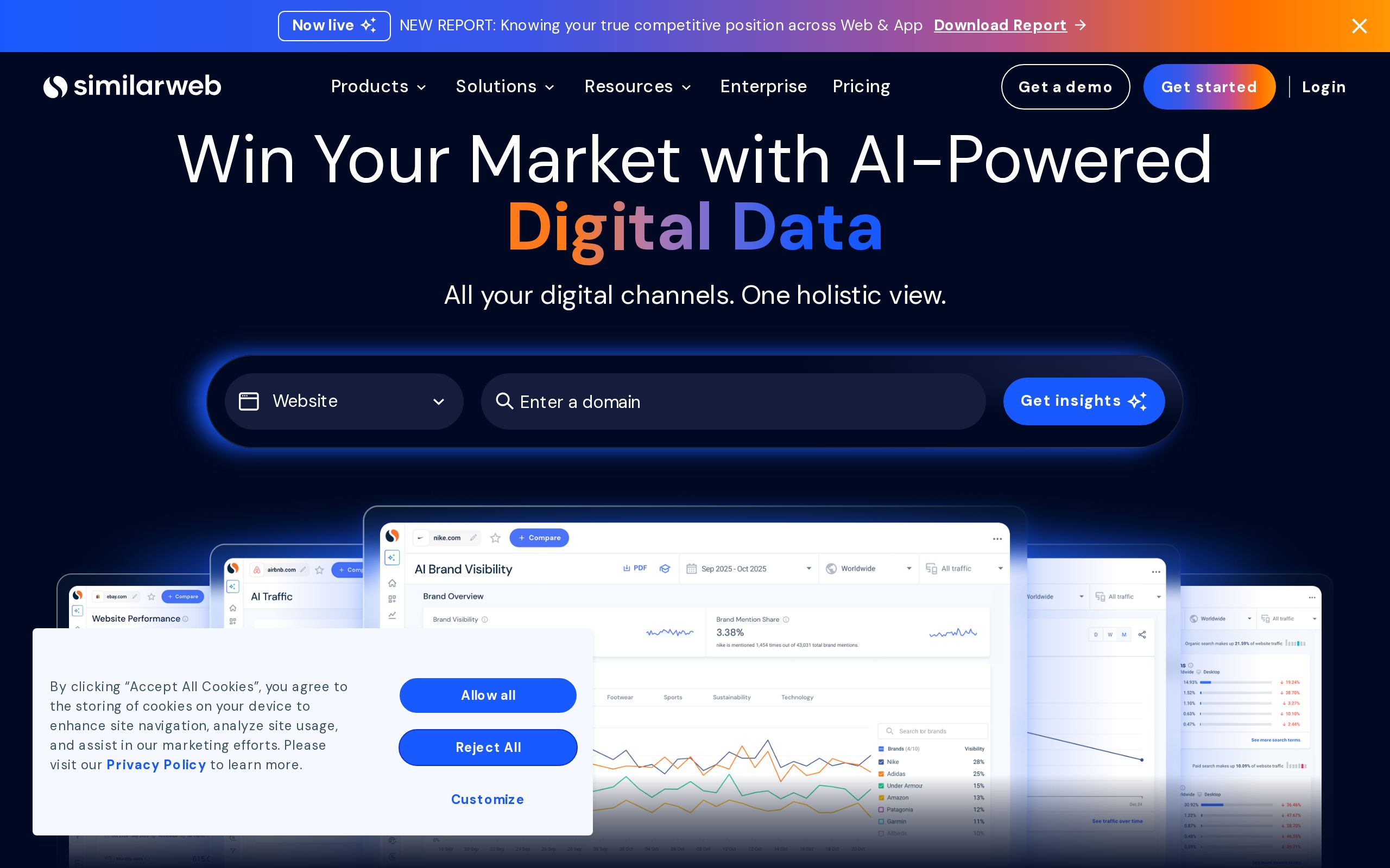 Homepage of Similarweb