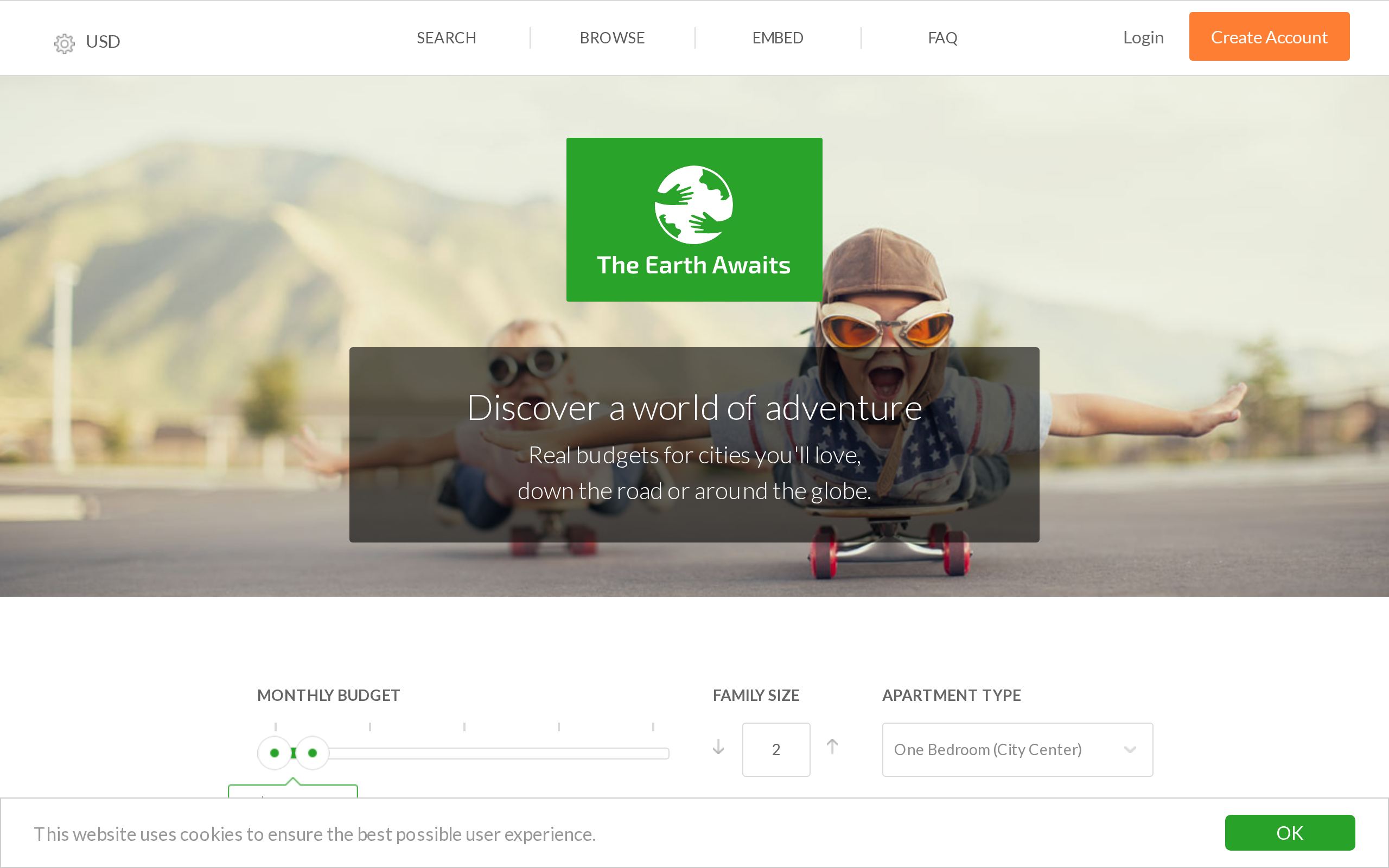 Homepage of The Earth Awaits