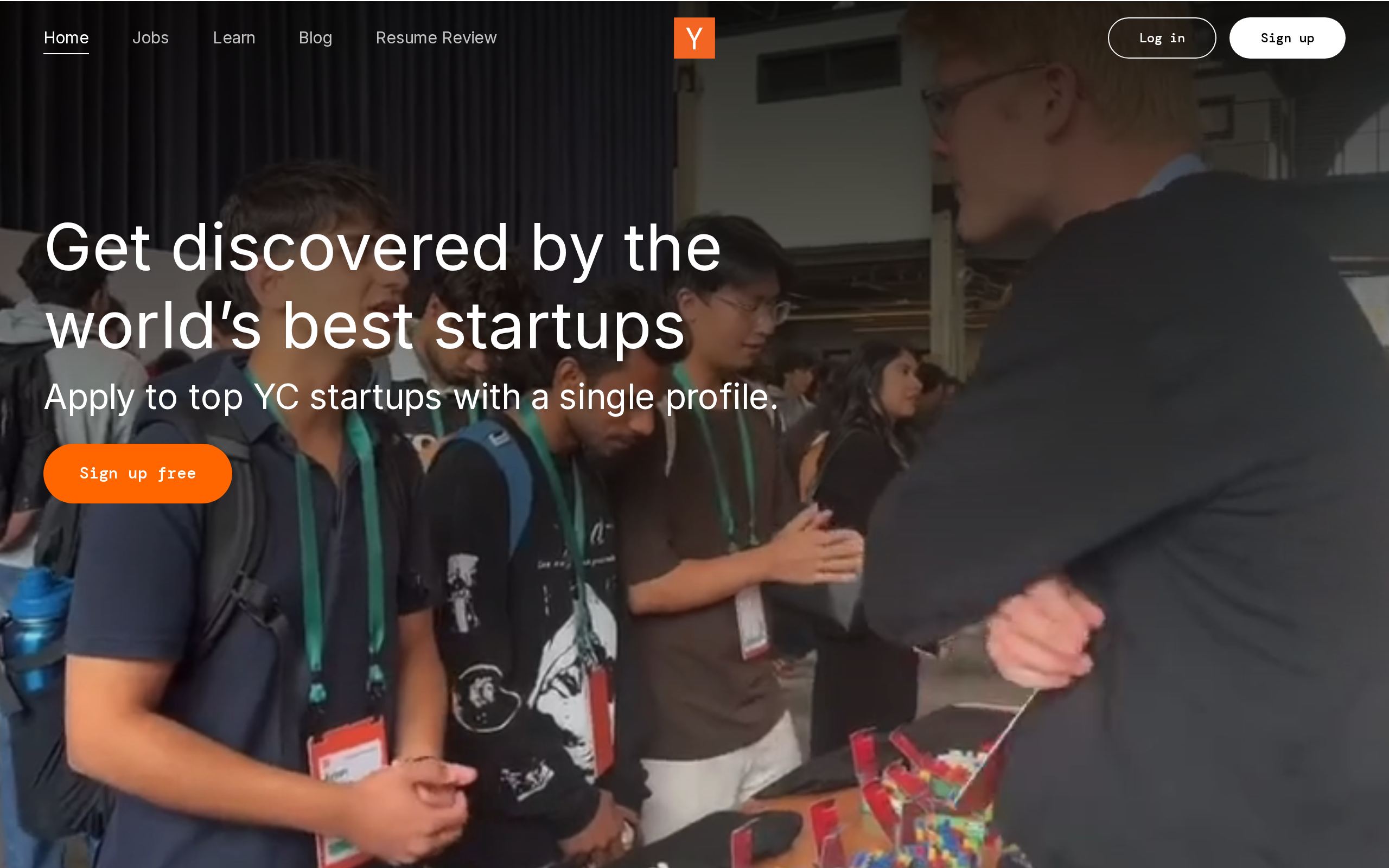 Homepage of Work at a Startup